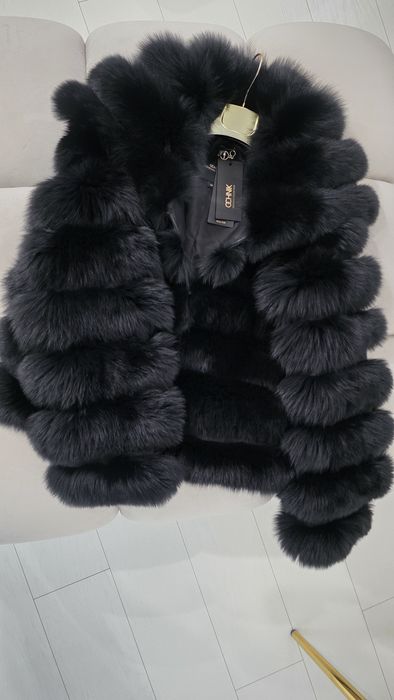 Ochnik Futro naturalne lis czarny XS