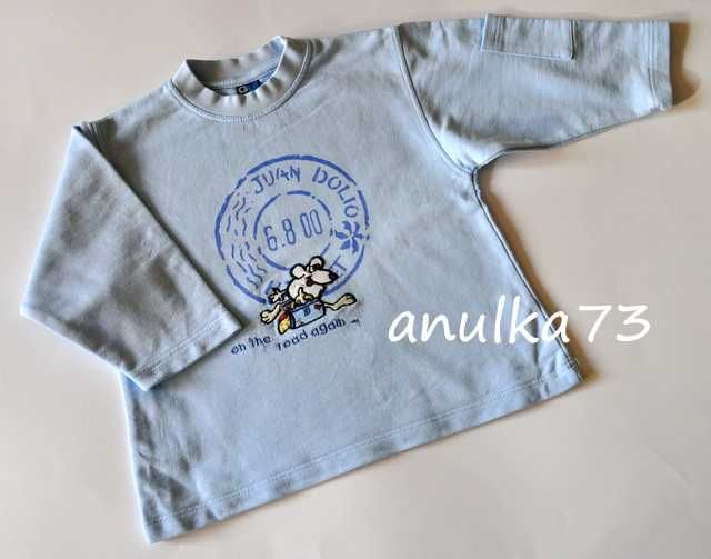 Sportowa błękitna bluza GT z myszką 3-4 l 98/104