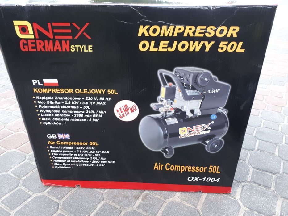 Kompresor 50L sprężarka 50l 8bar 210l/min 3.5HP