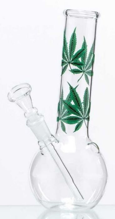 Bongo szklane H 22 cm Amsterdam Leaf Lufki Młynki Shishe Prezent