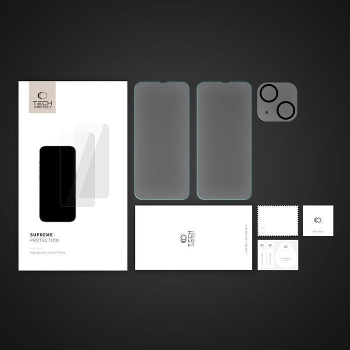 Szkło Hartowane Tech-Protect Supreme Set 3-Pack Iphone 14 Clear