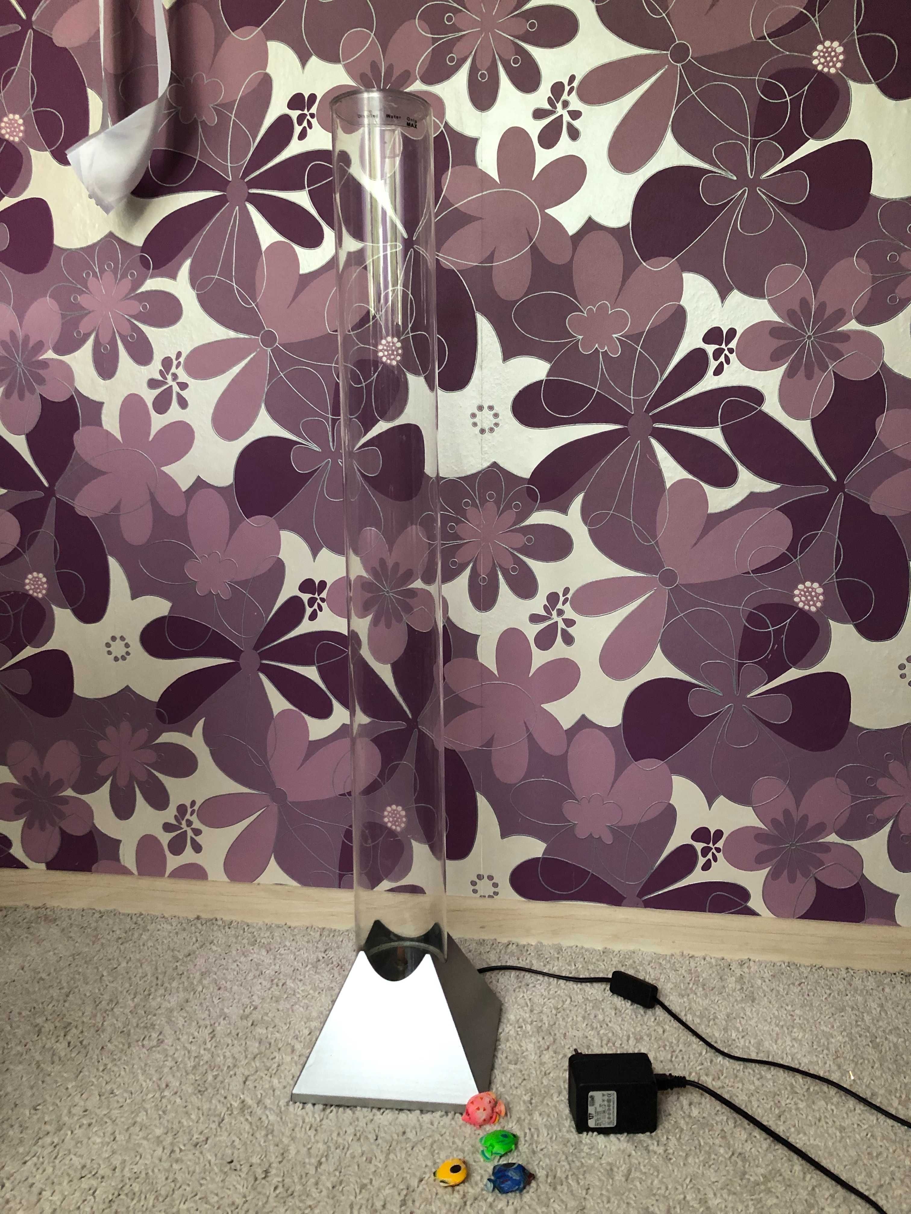 Lampa stojąca podłogowa wodna wyjątkowy design, magia koloru