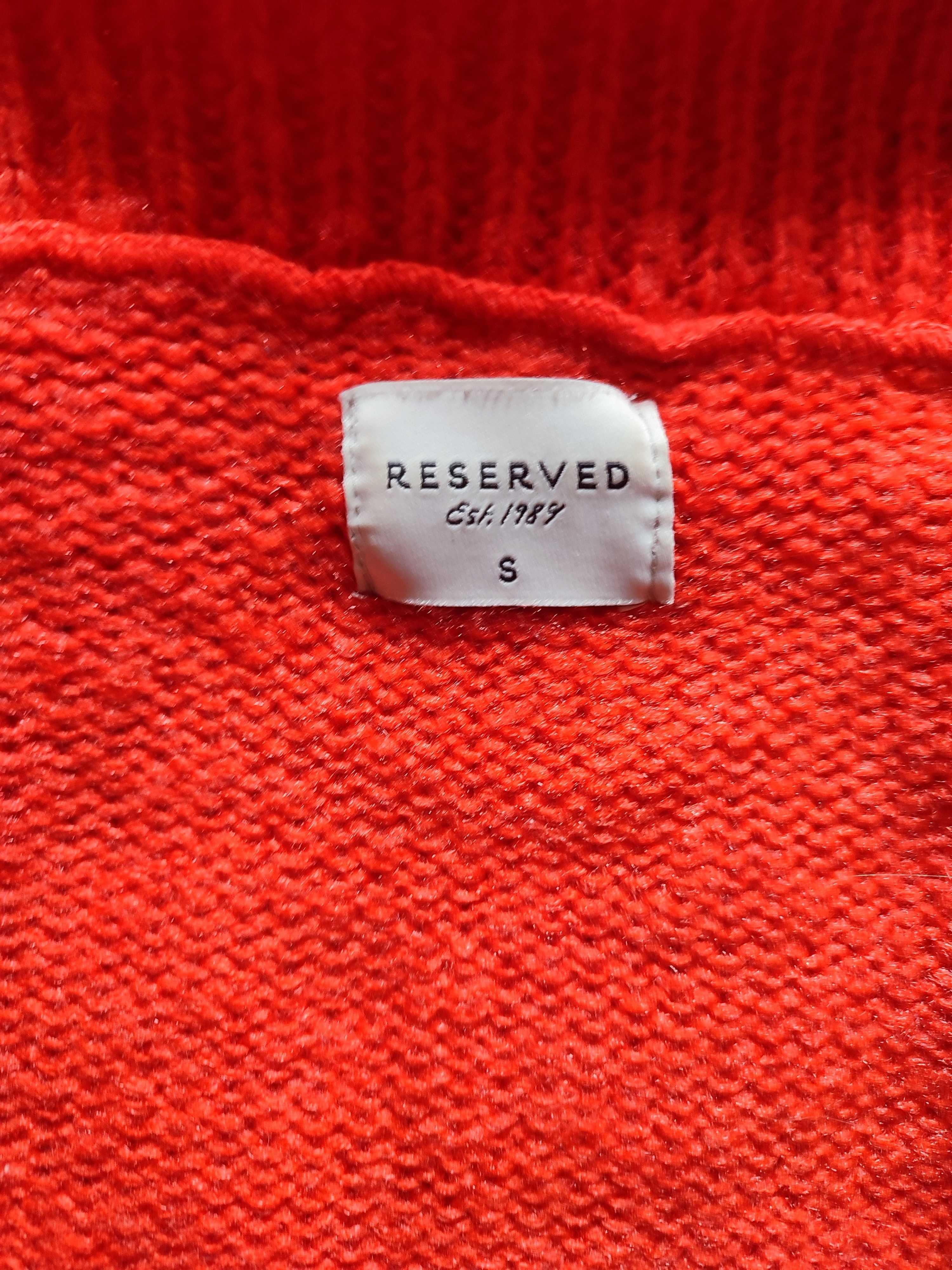 Sweter, golf. Piękny pomarańcz i wzór. Ciepły Reserved S