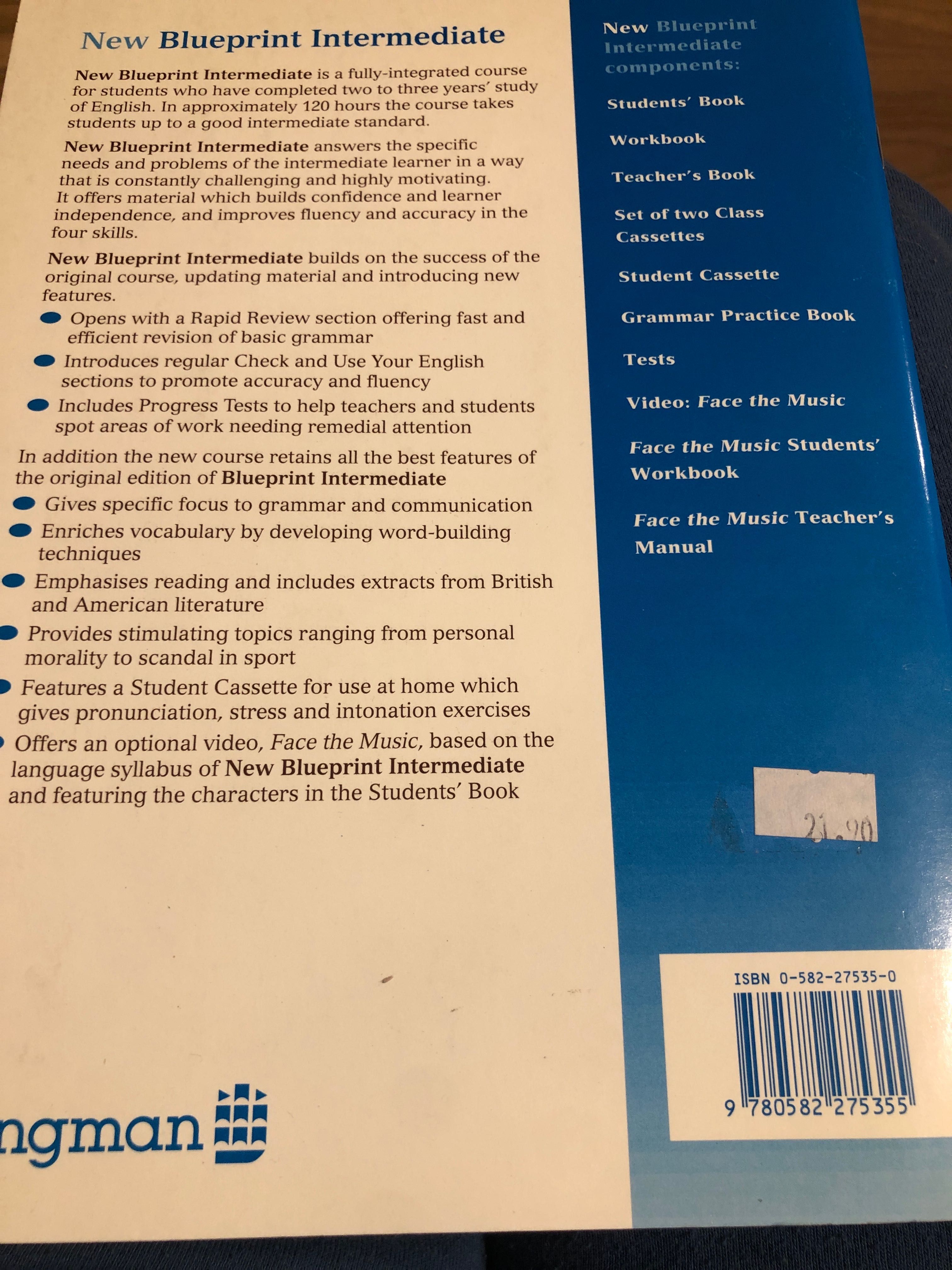 New Blueprint intermediate Workbook with key