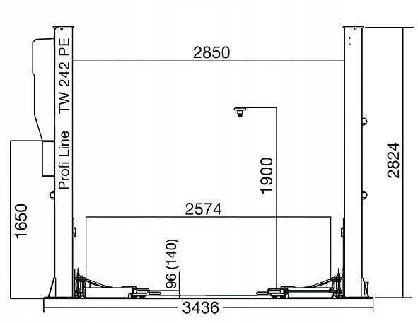 Podnośnik  2-kolumnowy  TWIN BUSCH MODEL TW 242 PE