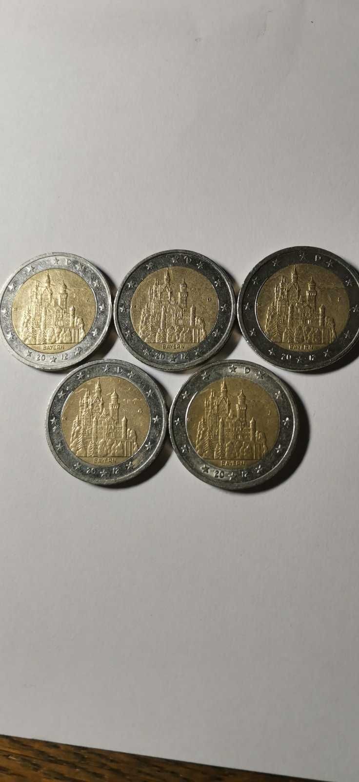 Памятные монеты 2 евро Германия 2012 (ADFGJ) - БАВАРИЯ 5x2