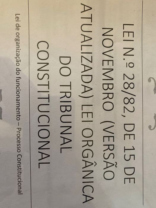 Lei n 28/82 de 15 de novembro imprensa e encadernada