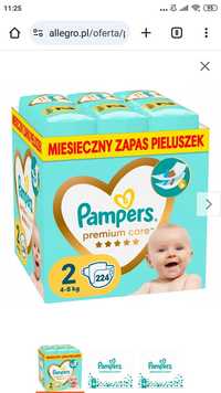 Pieluszki Pampers Premium Care Rozmiar 2 224 szt.