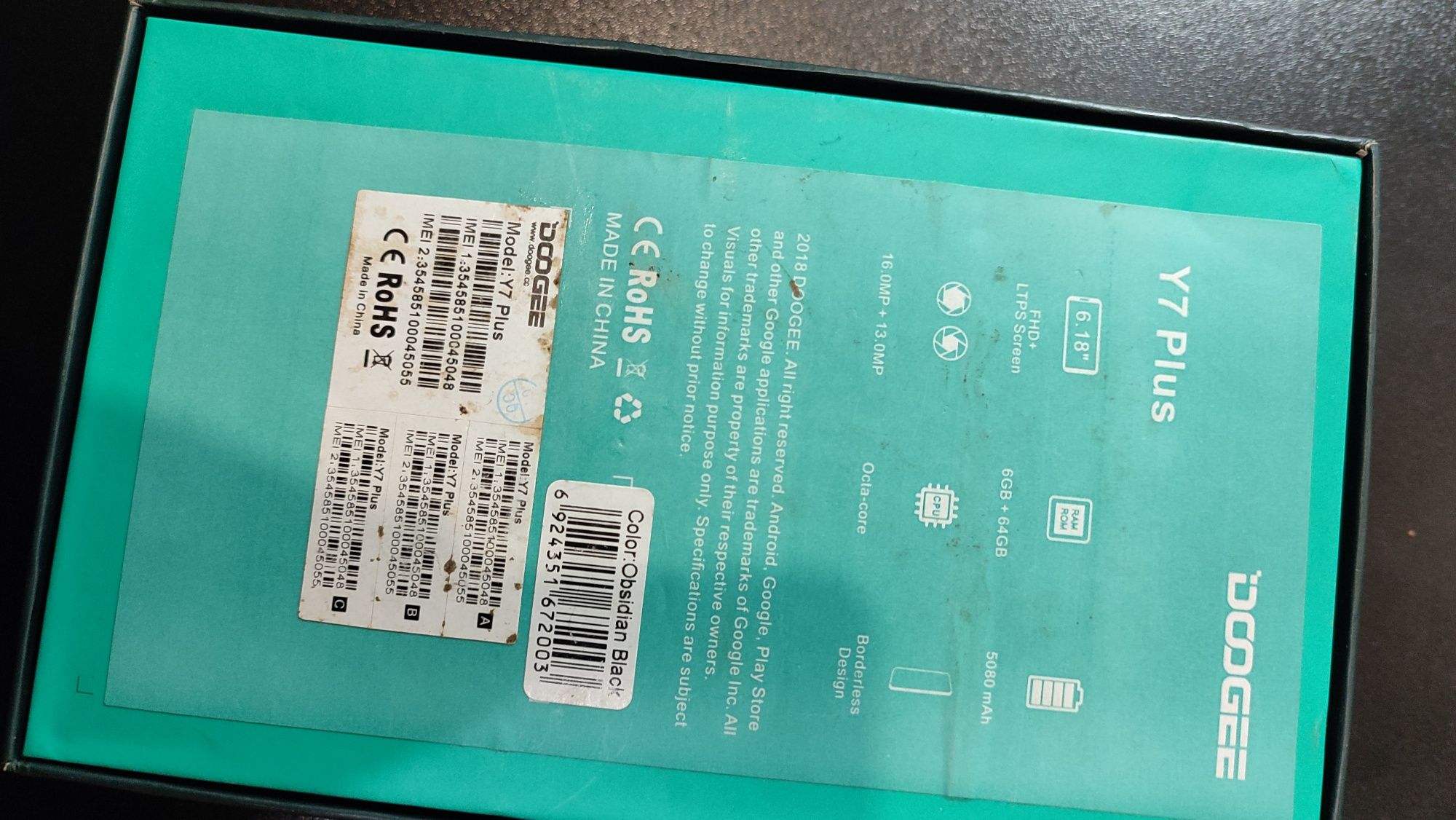 Doogee Y7 Plus 6/64Gb Black.Designed by DOOGEE in  Spain.