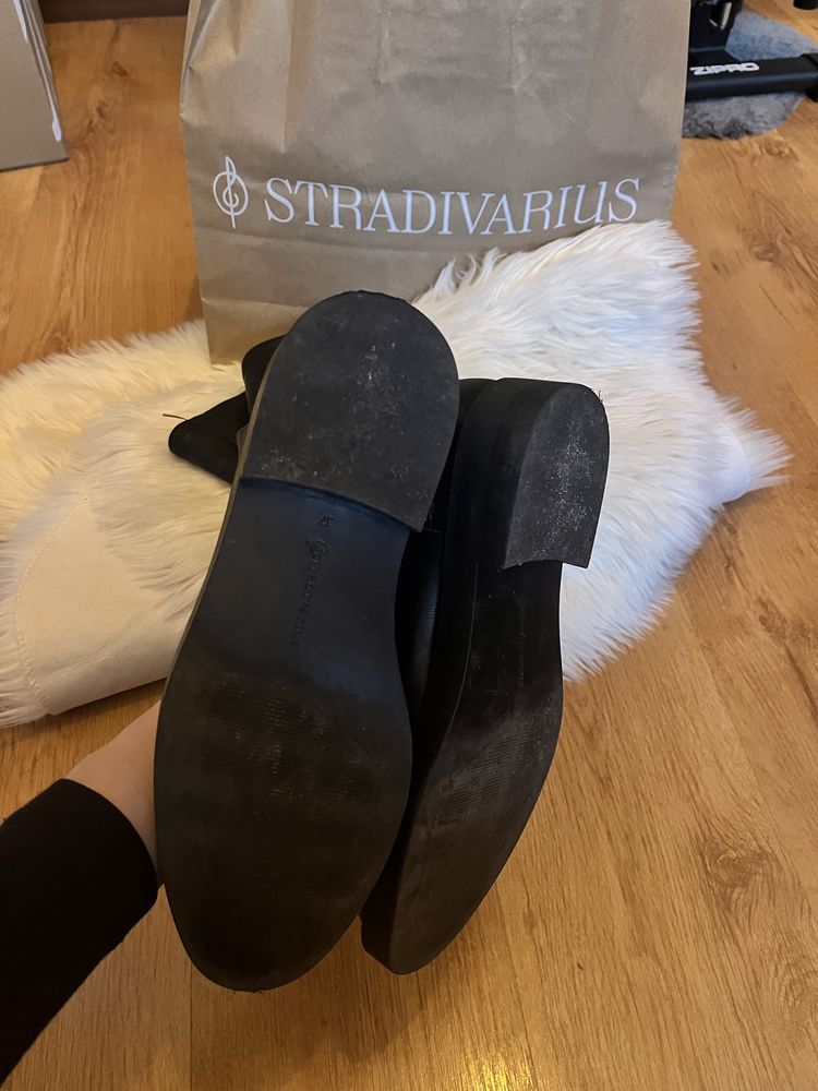 Stradivarius czarne oficerki za kolano 37 całoroczne sexy