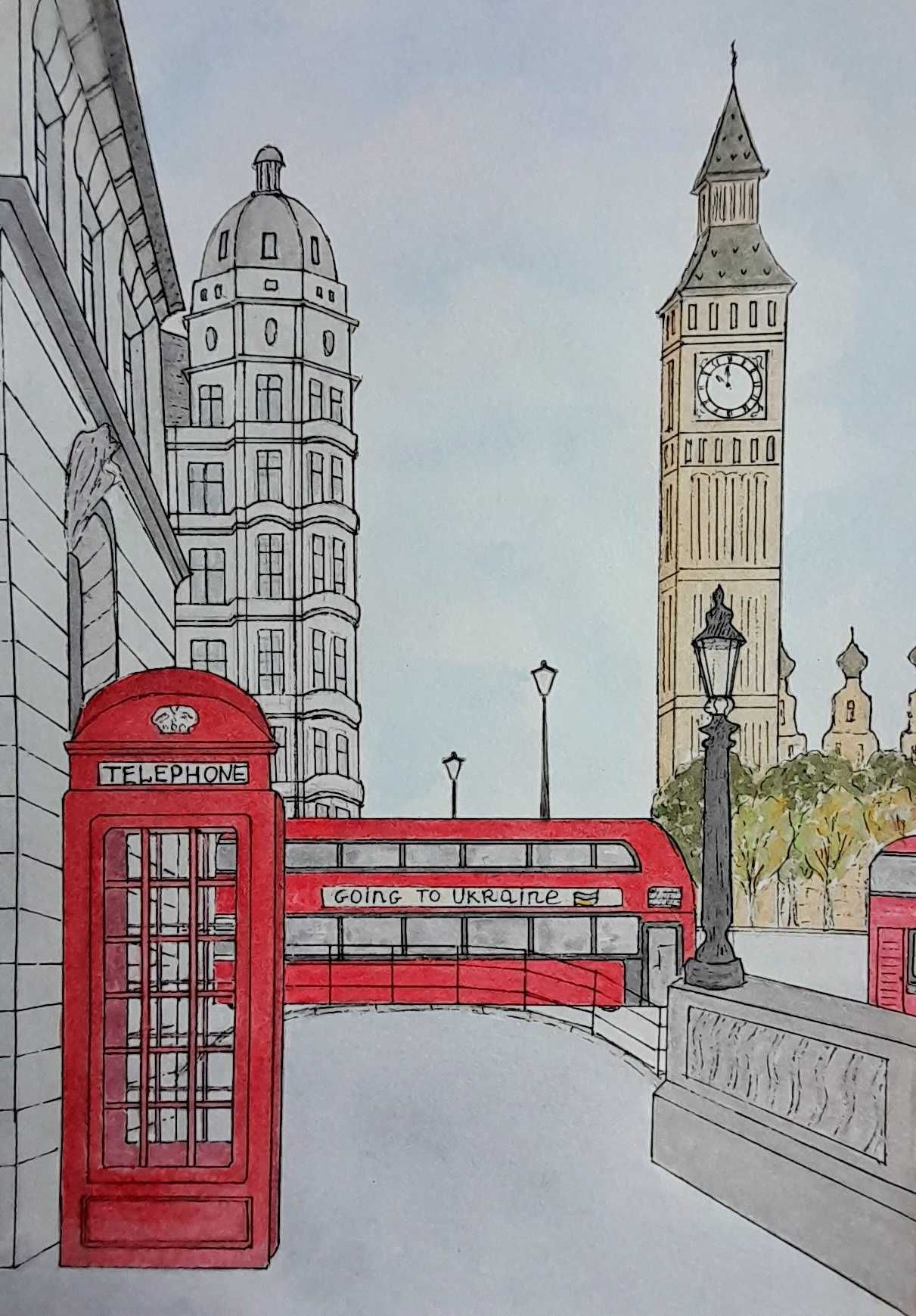 Картина акварель серія "Лондон"