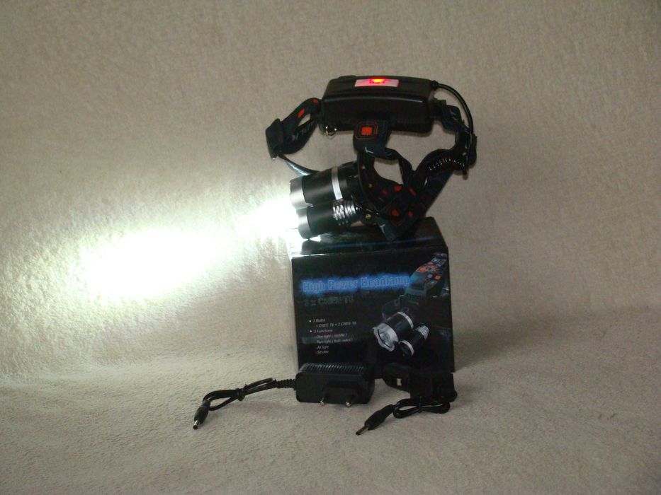 новый в упаковке мощный налобный светодиодный аккумуляторный фонарь ук