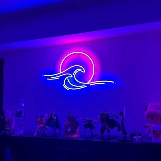 Lampka LED Neon Fala o Wschodzie i Zachodzie Słońca