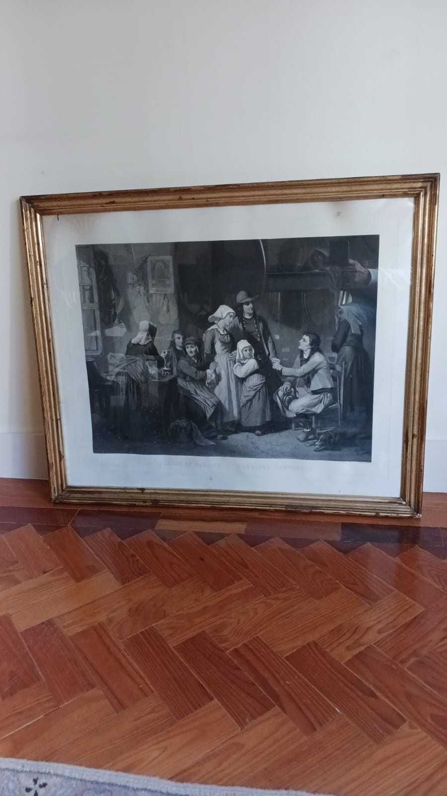 Quadro com moldura antiga,  vintage