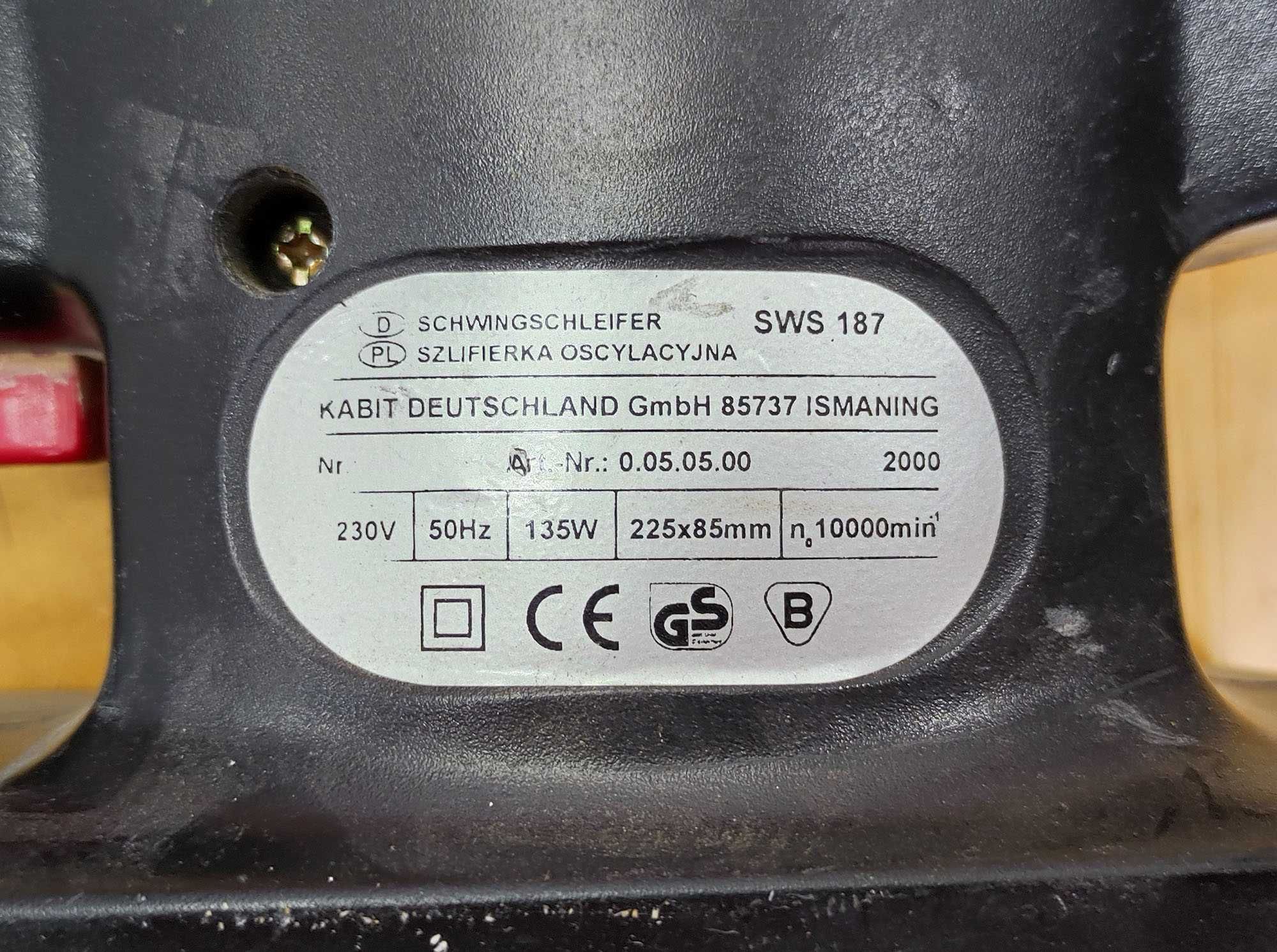 Szlifierka oscylacyjna Kabit SWS 187 [024]