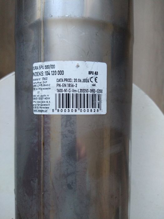 Rura spustowa metalowa do gazu 500/120