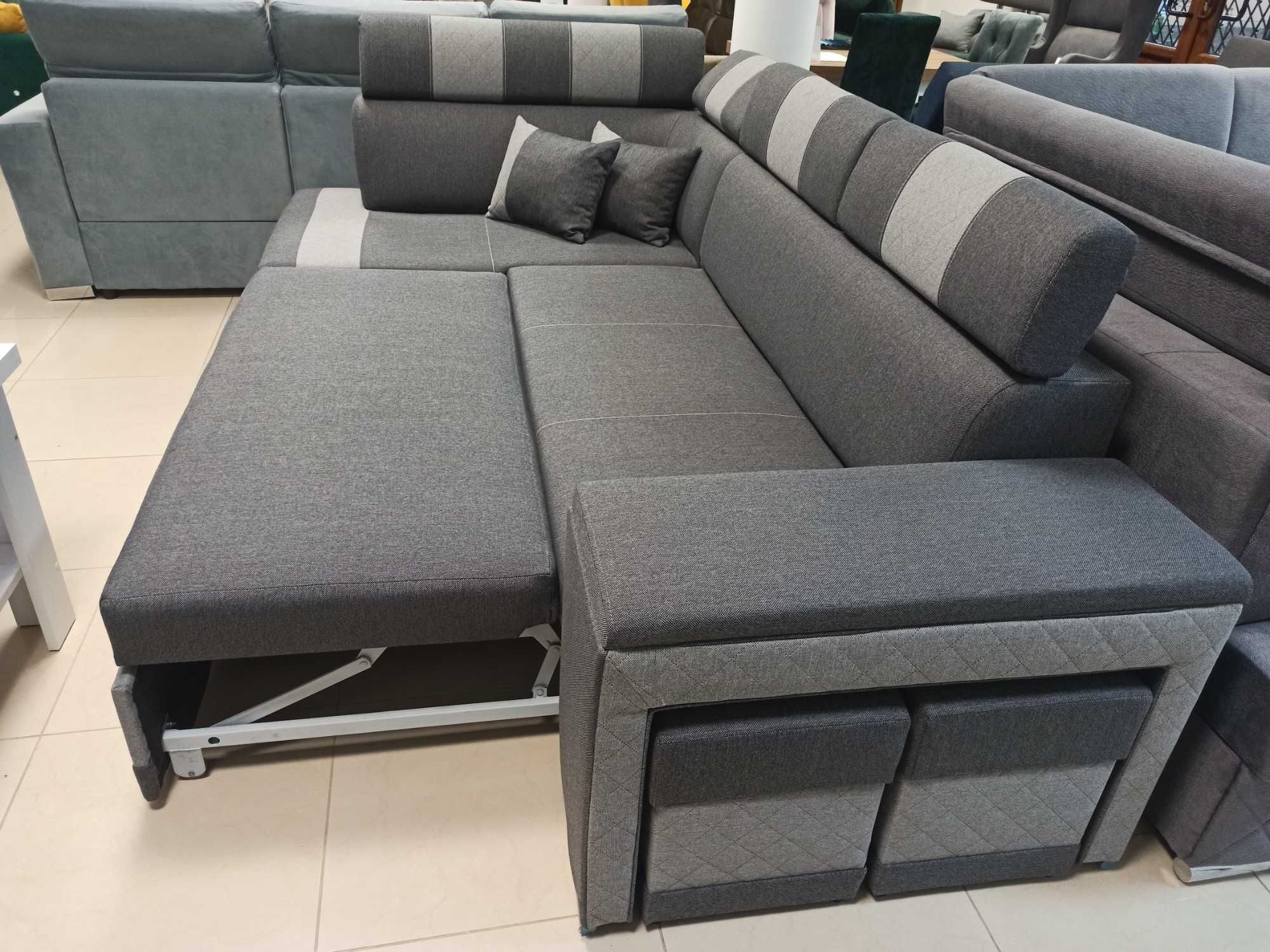Sofa Narożnik Wojtek ,Sprężyny Grube Bonell, Duży schowek, Pod wymiar