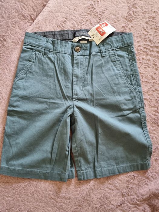 Krótkie spodenki, szorty, nowe H&M, regulowane w pasie, kolor morski