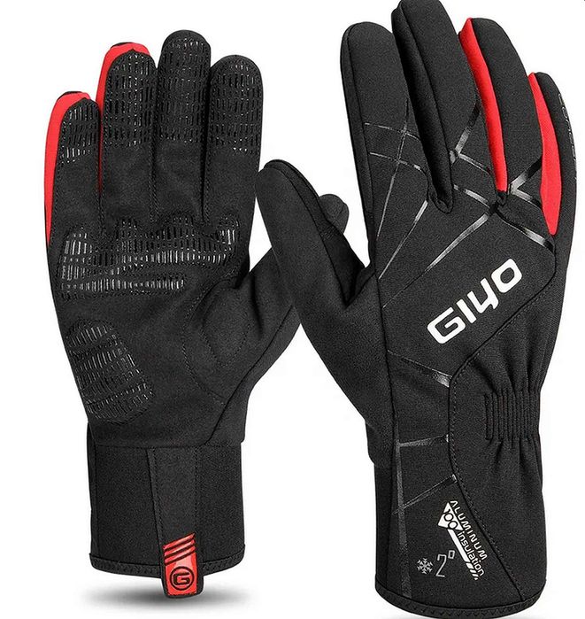 GIYO Rękawiczki Rowerowe z Długimi Palcami Zimowe Komfort do 2 stopni