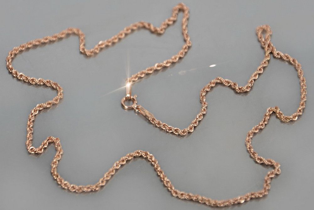 Łańcuszek z czerwonego złota 14k 585 kręcony Lina cc019r 14k 2mm 45cm
