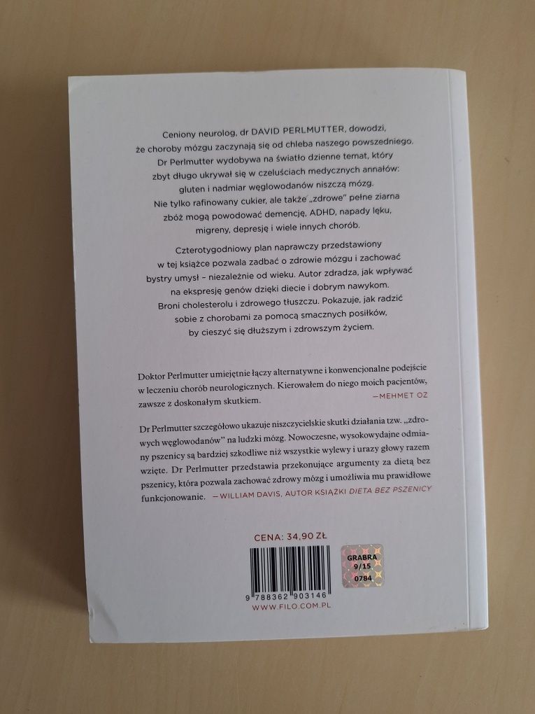 David Perlmutter Grain Brain Zbożowa głowa