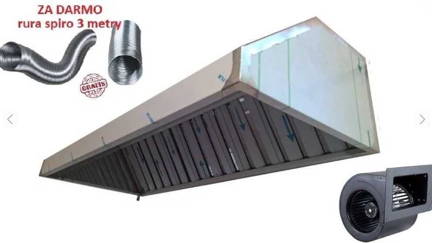 Okap gastronomiczny SD 100x70x40 filtry turbina RURA NOWY wysyłka