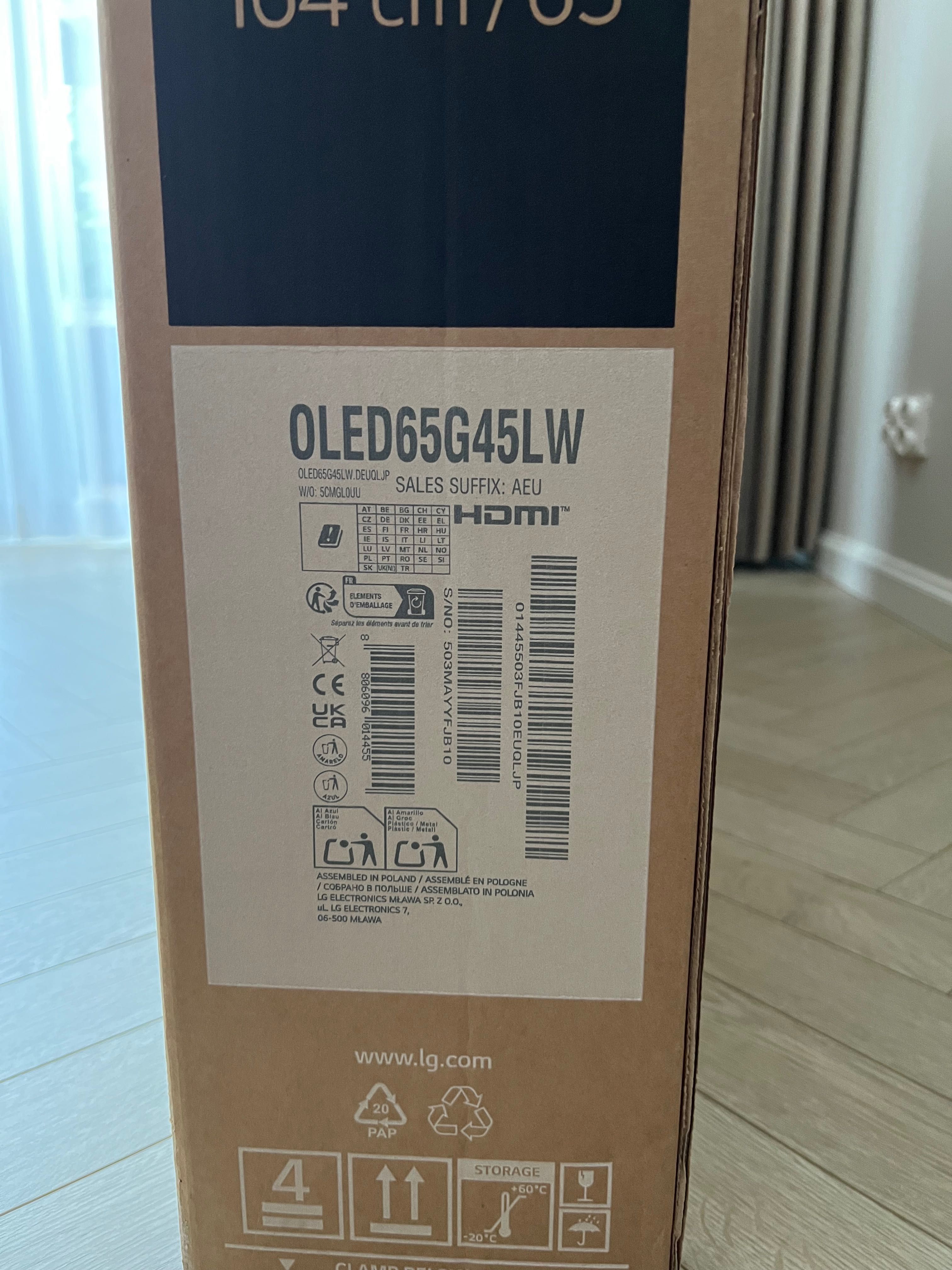 Nowy zapakowany tv telewizor LG OLED65G45LW Oled 65” 2 lata gwarancji
