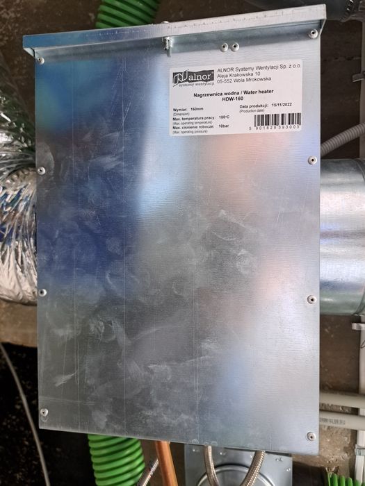 NAGRZEWNICA WODNA KANAŁOWA Ø 160 mm Rekuperacja Ogrzewanie Wodne
