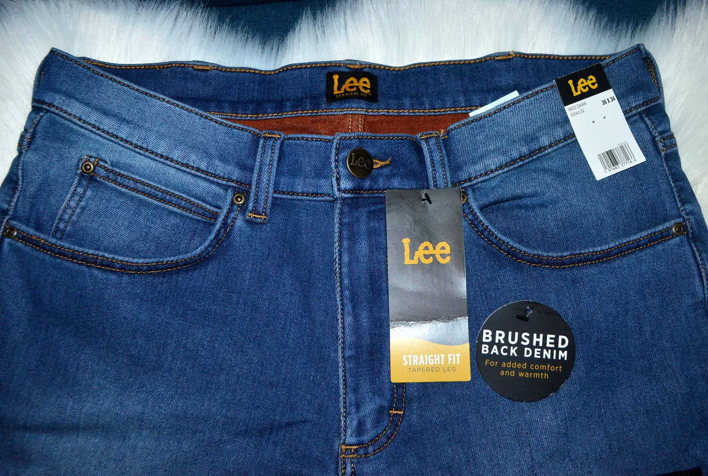 Утеплені чоловічі джинси на флісі Lee Straight Fit 40W x 34L