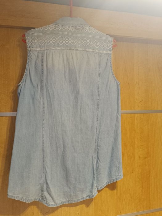 RESERVED Używana koszula damska niebieska dżinsowa jeans rozmiar 40