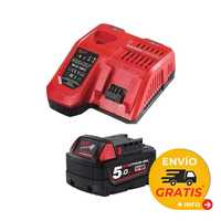 Kit Milwaukee Carregador + Bateria M18 5.0AMP