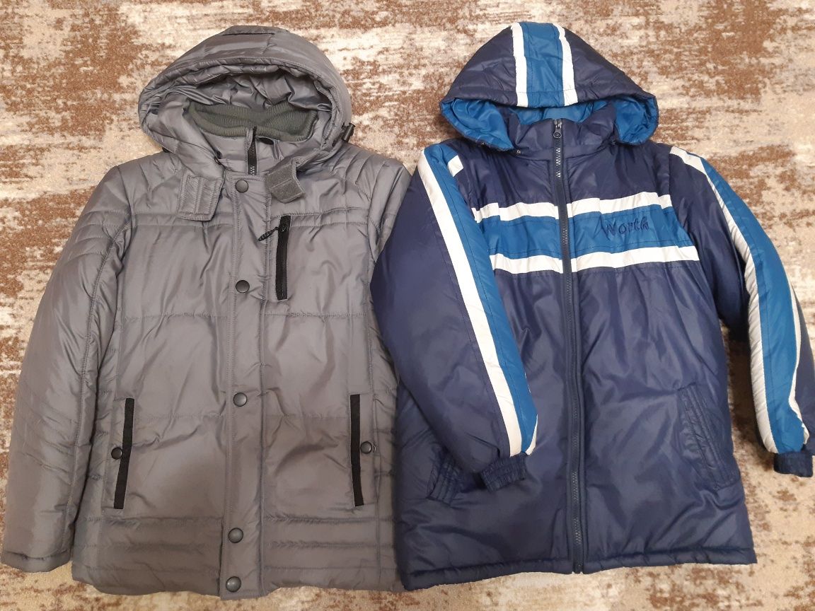 Две зимнии курточки на мальчика 140р