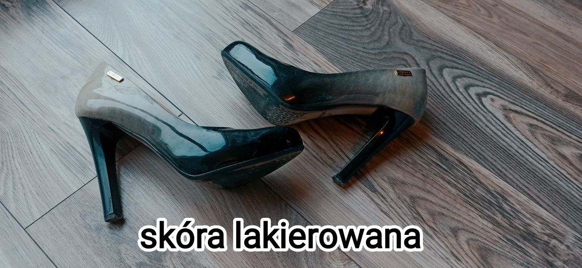 Szpilki Platforma 37 skórzane