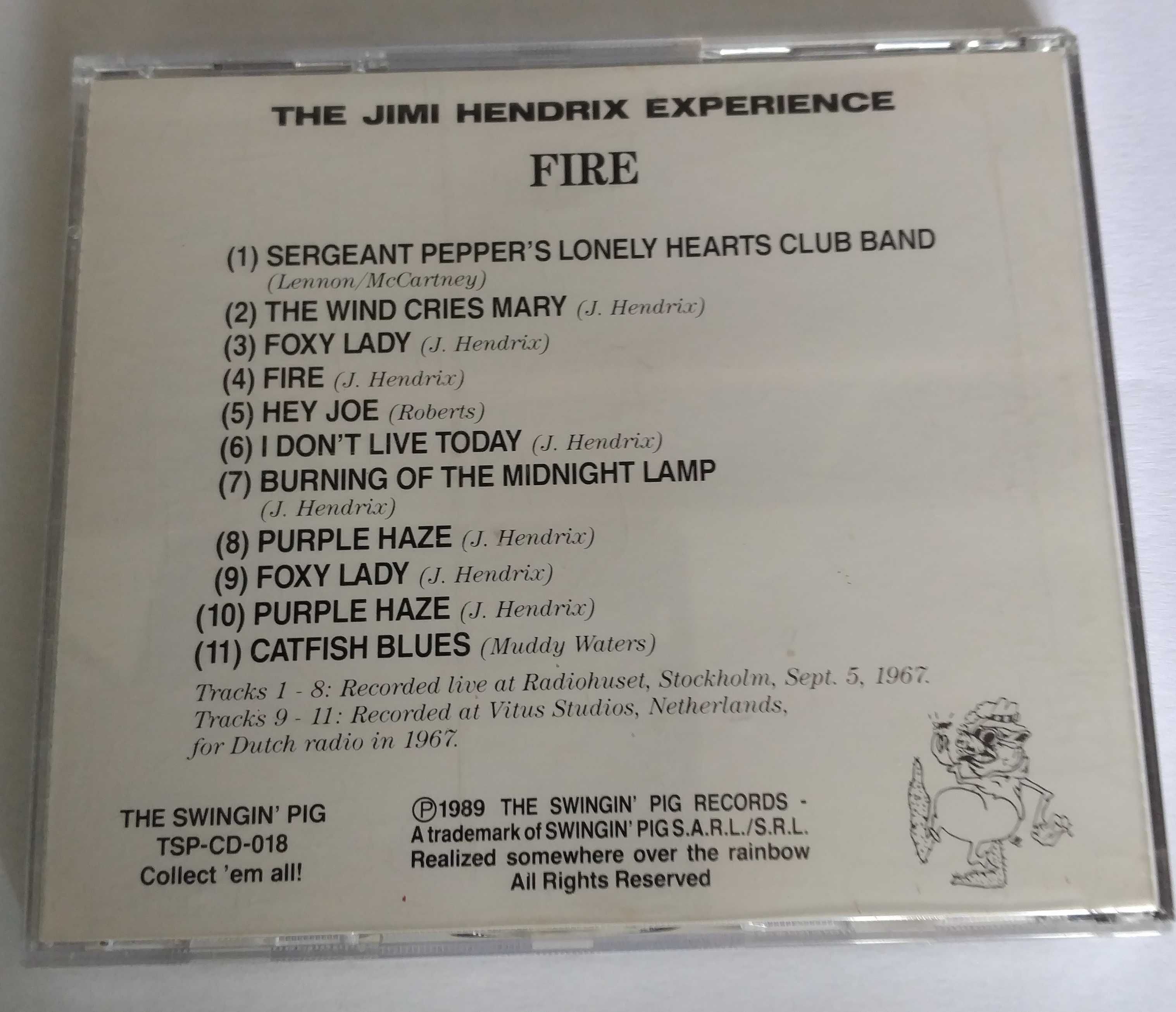 Jimi Hendrix Fire - bootleg The Swingin' Pig 1989 r.  CD