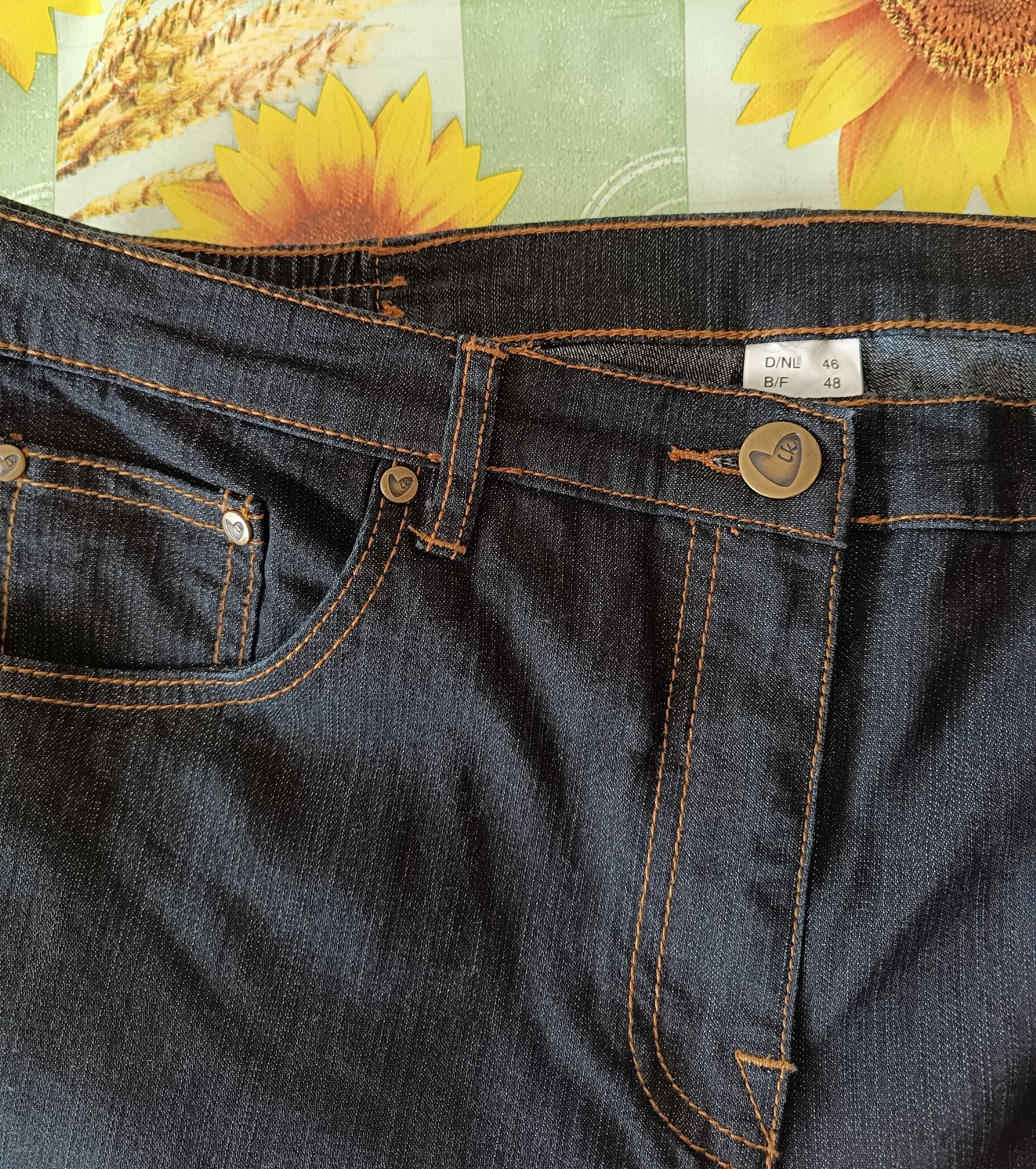 р 18/52-54чорно-сині джинси штани великі батал довгі на високий зріст
