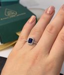 Кольцо с сапфиром 1.10ct и бриллиантами в золоте 585