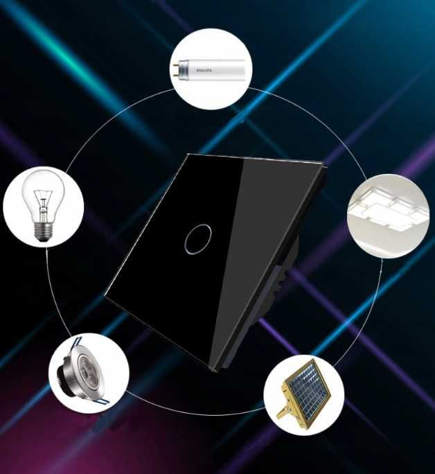 Wyłącznik pojedynczy Dotykowy czarny Dotykowy włącznik 1G1W ttst903