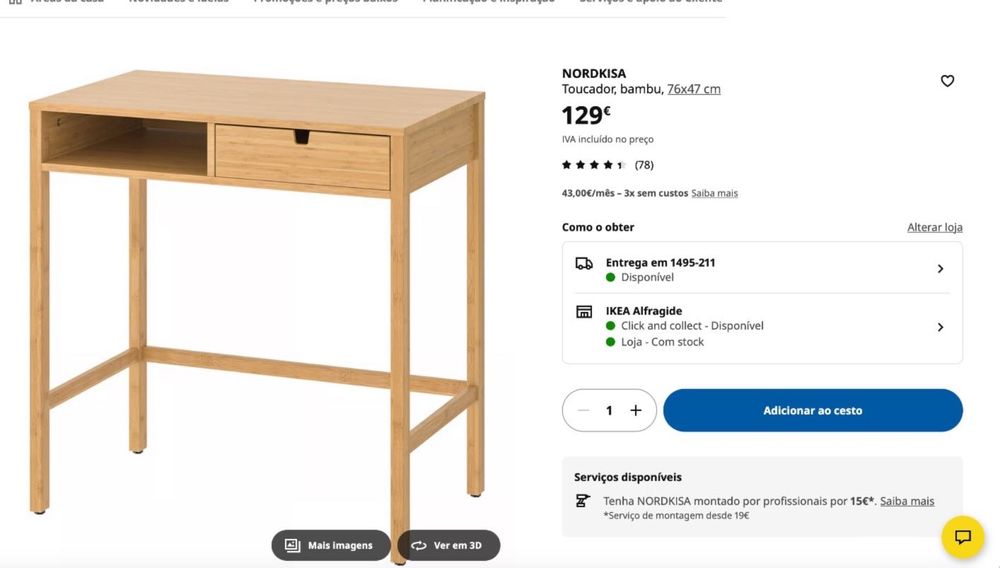 Secretaria de madeira maciça - IKEA
