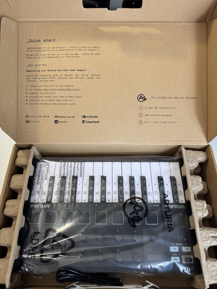 Arturia MiniLab 3 – Controlador MIDI USB – Como Novo