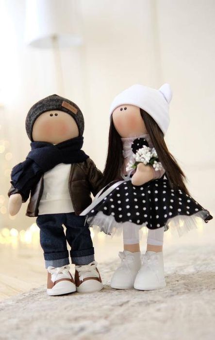 Кукла, лялька Тильда Влюбленные ручная работа 37 см