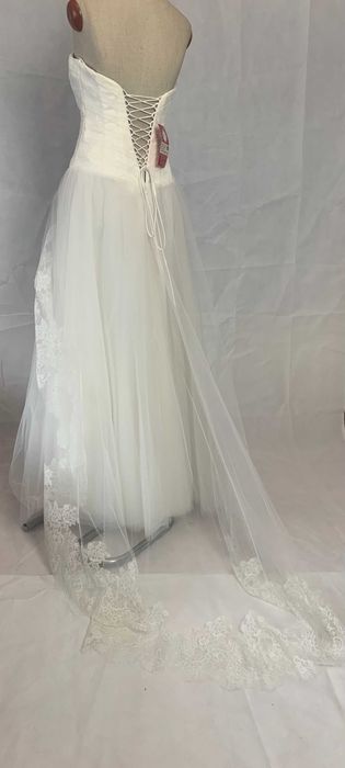 Nowa Suknia ślubna katedralny tren 38 M Księżniczka koronka francuska