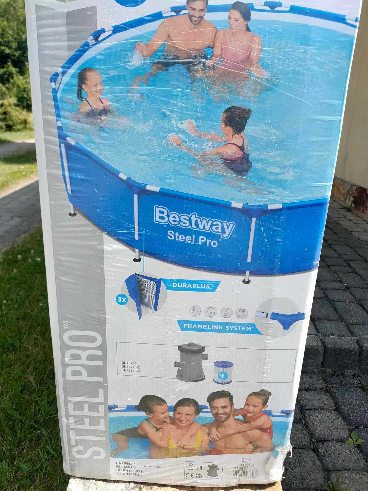 Basen stelażowy Bestway 366x76 cm Steel Pro z pompą filtrującą