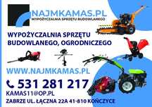wynajem aerator rurkowy glebogryzarka separacyjna wiertnica betoniarka