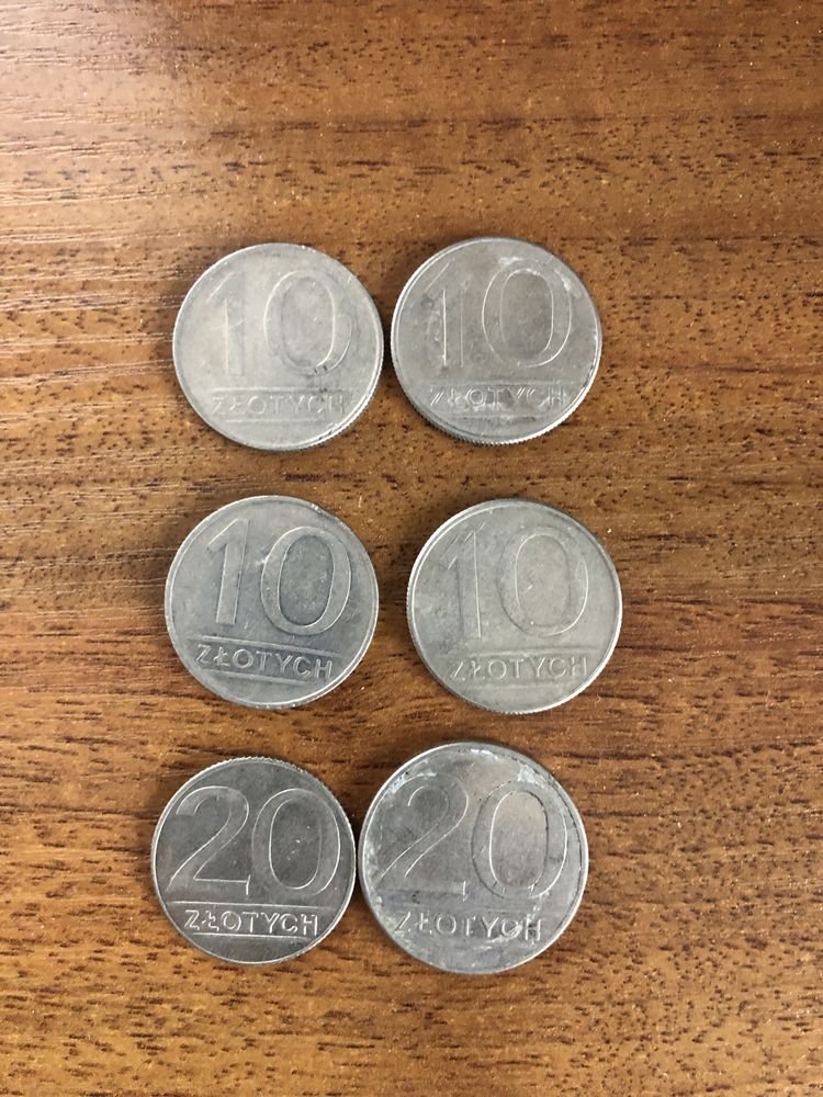 Monety 10 zł i 20 zł 80-lata
