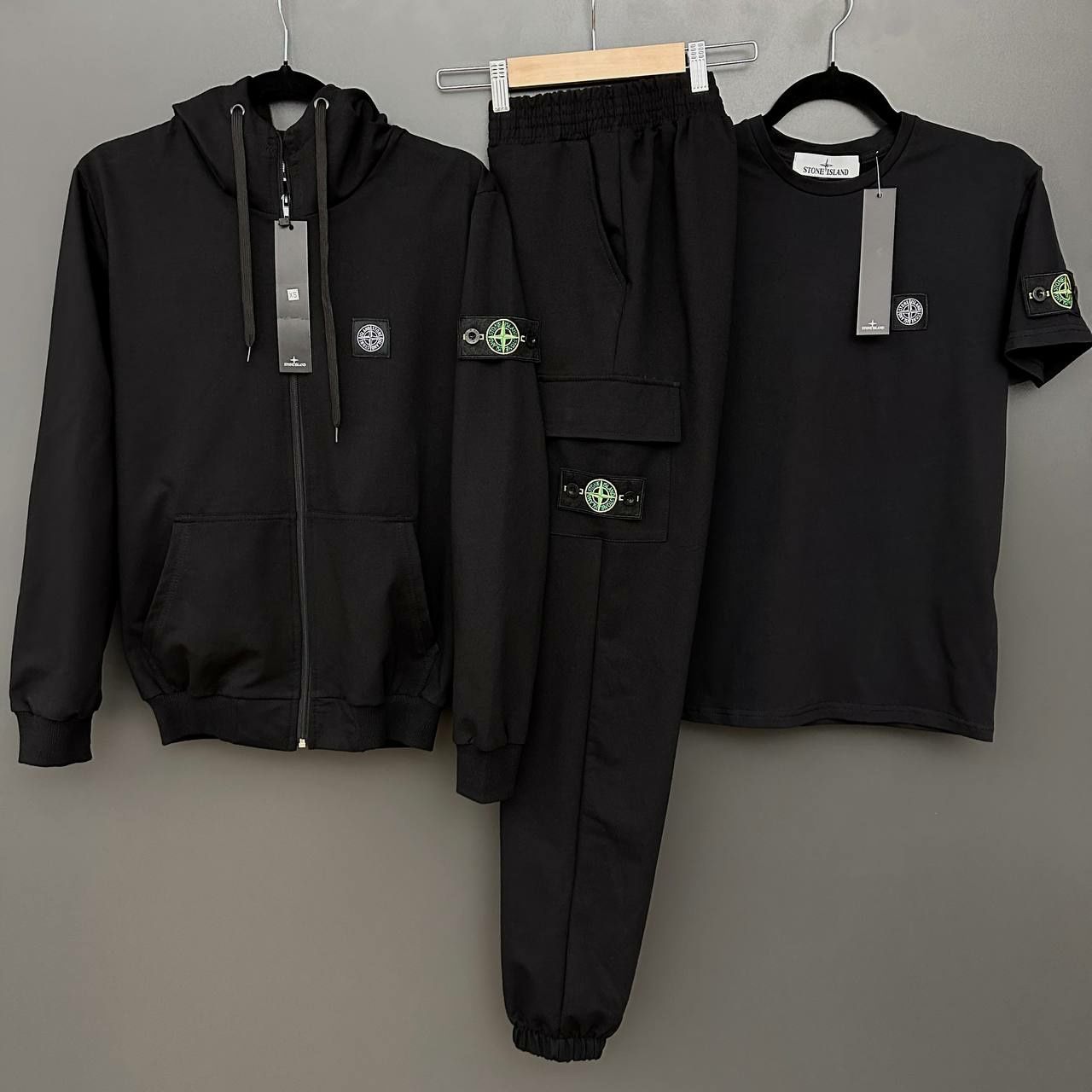 STONE ISLAND Костюм футболка-штани.  Зіп-худі