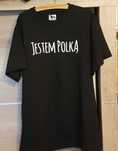 Czarny t-shirt napis Jestem Polką patriotyczny M L