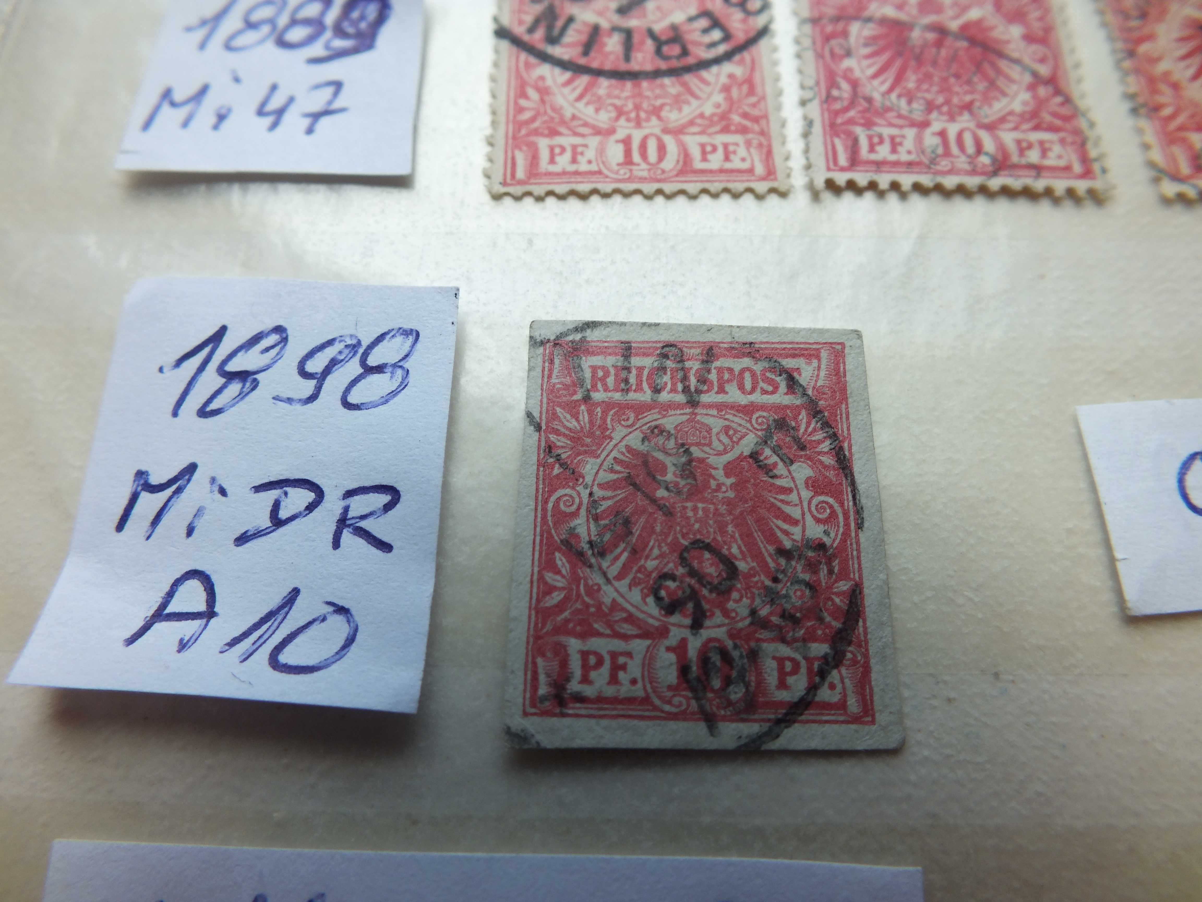 5szt. znaczki Mi47 odcień Niemcy 1889r. ORZEŁ papeteria Rzesza