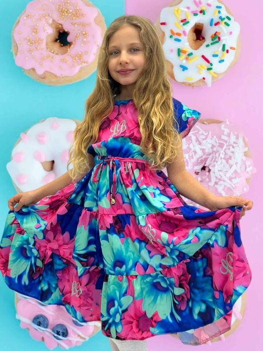 Piękne sukienki letnie trzy kolory dziewczynka Lola bianka