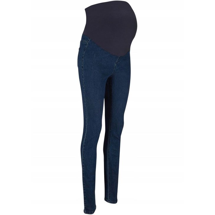 bonprix elastyczne jeansowe spodnie ciążowe z pasem rurki jegginsy 42