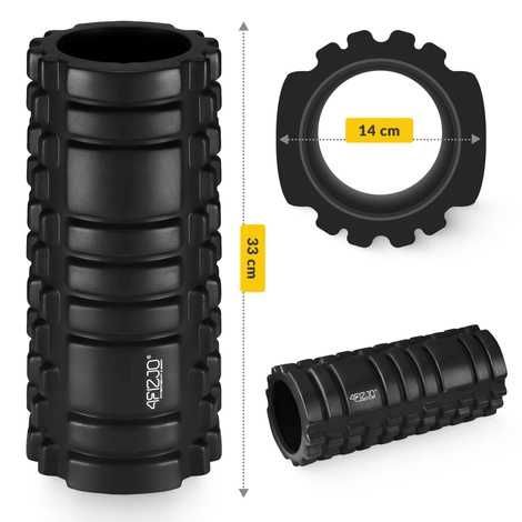 Wałek do masażu 4FIZJO EVA 33 cm – nowy, nieużywany – czarny